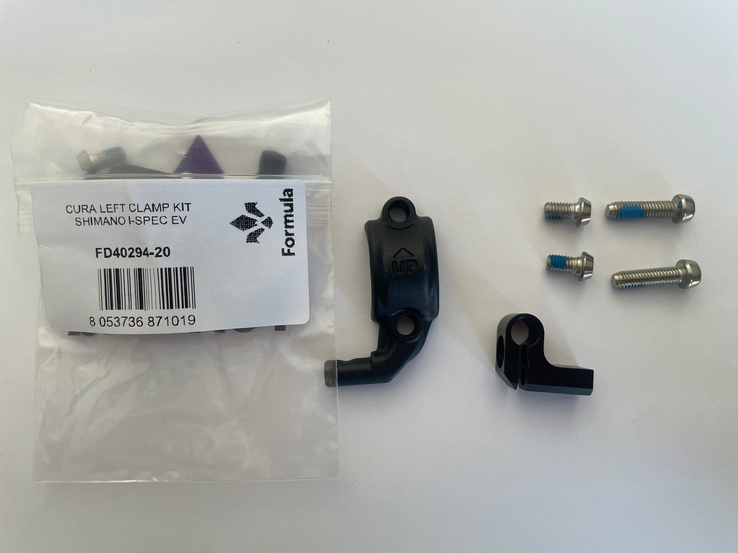 MixMaster Cura Cura 4 LEFT matte black clamp and screws (Shimano I-spec EV) FD40294-20