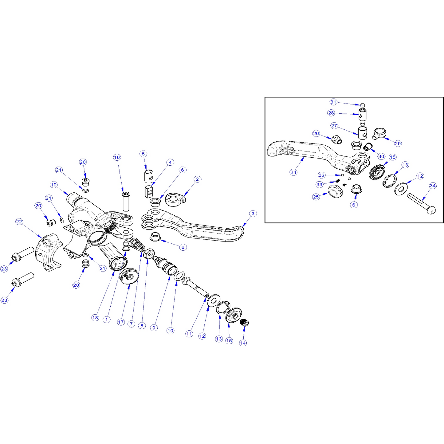 Cura Cura 4 Polished Mastercylinder Lever Kit FD40283-20