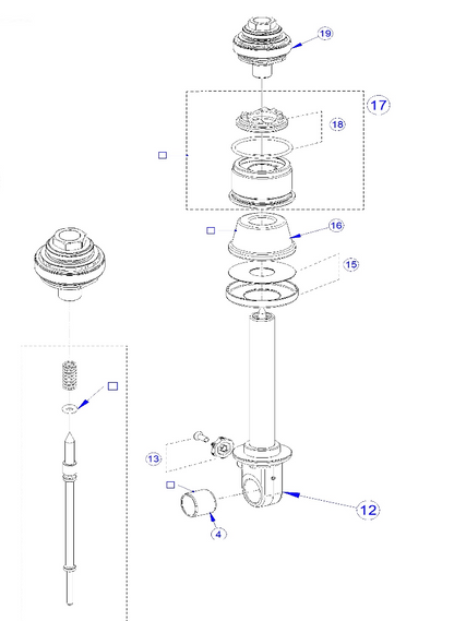 MOD Shock Damper Shaft and Rebound Eyelet Assembly (55mm) AM40017-00